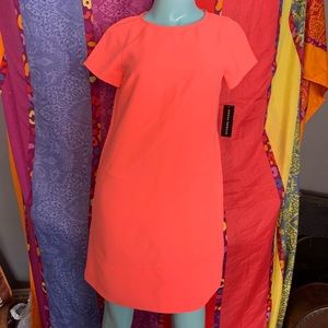 🔥NWT NEON Donna Morgan MOD 1960’s style retro neon pink dress Small RUNS LARGE